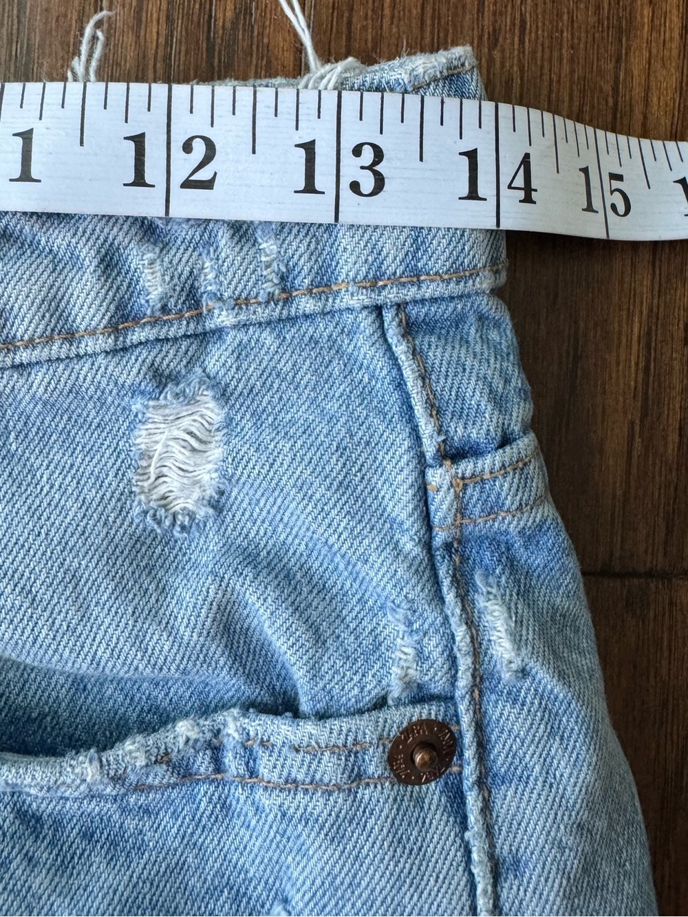 Zara Light Blue Distressed Denim Shorts Size 4 - Picture 3 of 7